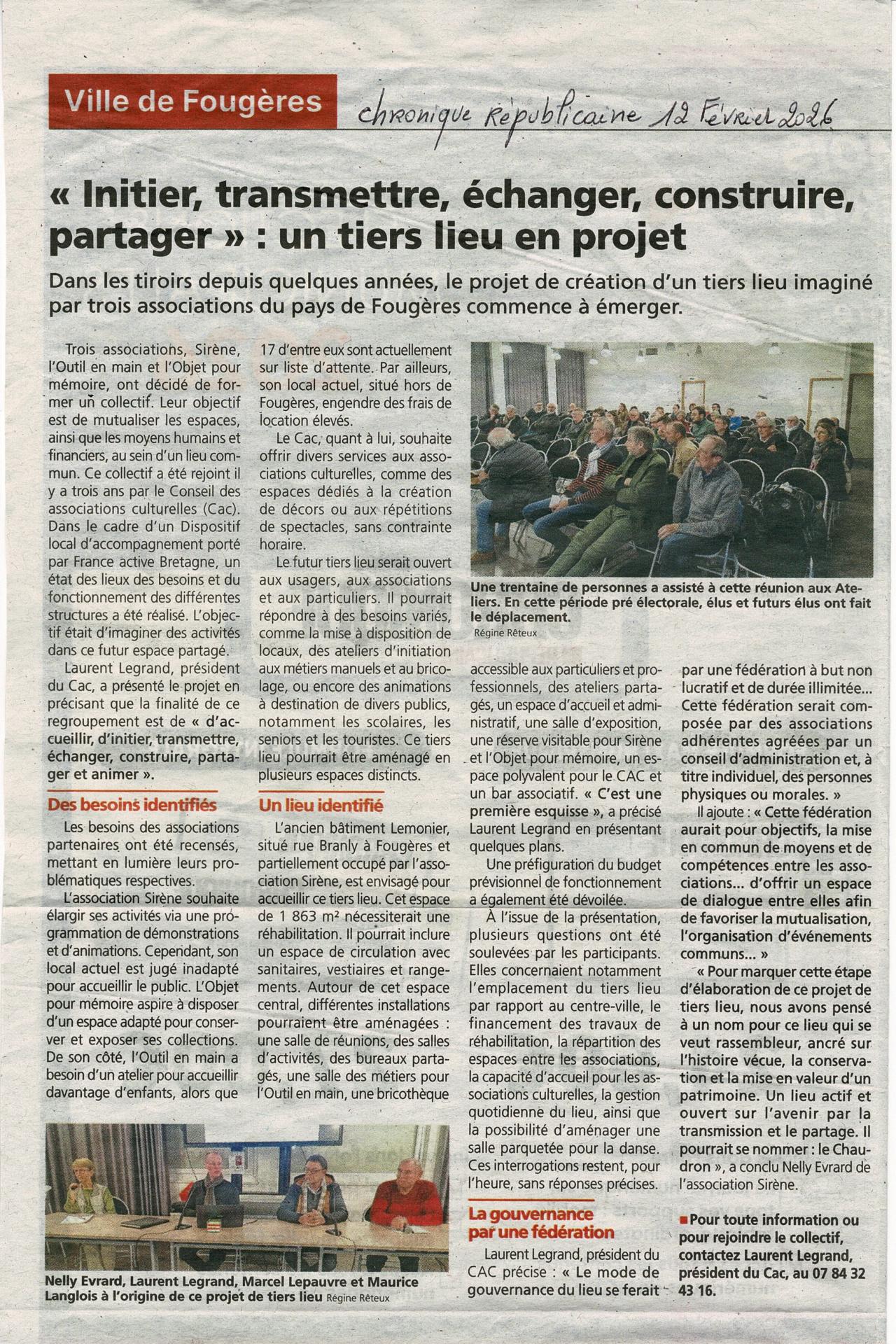 Tiers lieu 12 fevrier 2026